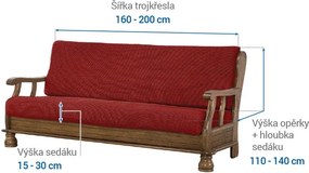 Nueva Textura Huse care se întind foarte bine NIAGARA cărămizii 3fotoliu cu manere de lemn (l. 160 - 200 cm)