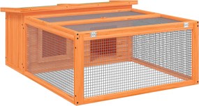 vidaXL Cușcă pentru iepuri, maro, 117,5x97x47,5 cm, lemn masiv de pin