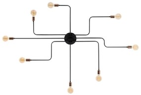 Candelabru Elefant 525NOR1318, 8 becuri, metal, 15 cm, negru