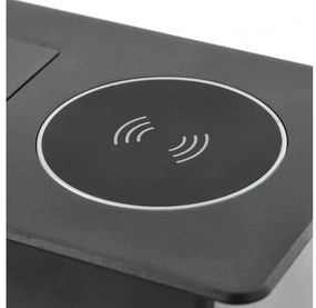 Priza incastrabila model AVARO PLUS, 1 iesiri Schuko, 1xInductie 5W, 1xUSB-A, 1xUSB-C, finisaj negru