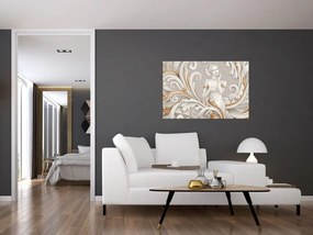 Tablou - Imagine a zeiței într-un fundal ornamental (90x60 cm)