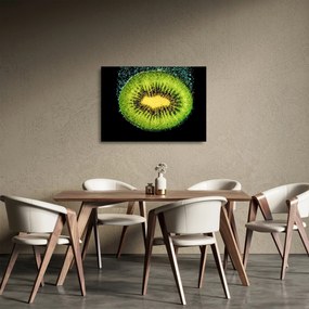 Tablou pe sticlă - detailu cu kiwi în apă (70x50 cm)