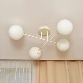 Plafonieră aplicată MOON 4xE27/15W/230V crem