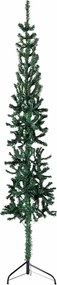vidaXL Jumătate brad de Crăciun subțire cu suport, verde, 120 cm