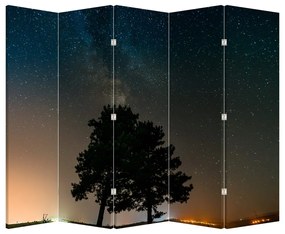Paravan - Cerul nocturn și copaci (210x170 cm)