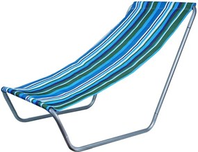 Set de 2 sezlonguri pliante pentru plaja SAND, albastru-alb