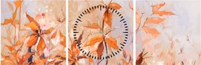 Tablou - Flori pictate (cu ceas) (90x30 cm)