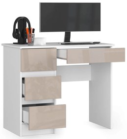 Masă PC Benicio II (Alb + cappuccino lucios) (S). 1069913