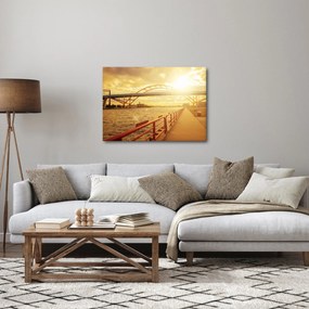 Tablou cu pod și apus de soare (70x50 cm)