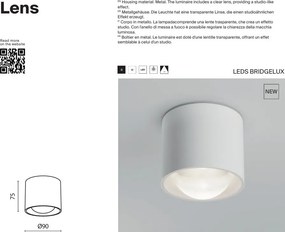 Spot aplicat LED Lens alb 3000K 15W
