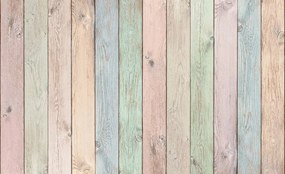 Fototapet - Scânduri colorate (254x184 cm)
