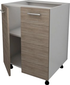 Corp Baza Lecce, 2 Usi, Stejar Sonoma Inchis/Alb, 60 x 50 x 80 cm