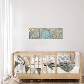 Tablou - Perle 3D în Ocean (cu ceas) (90x30 cm)