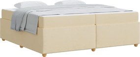 vidaXL Cadru de pat cu saltea Crem 200 x 200 cm țesătură