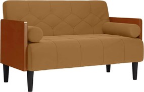 vidaXL Canapea loveseat cu perne de suport maro 110 cm catifea