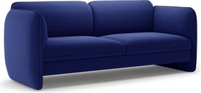 Canapea albastră cu tapițerie din catifea 204 cm Georgia – Micadoni