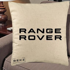 Perna Personalizata cu emblema Range Rover, 40x40 cm, Bej, Husa Detasabila, Perna Inclusa, BEKZ®