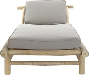 Sezlong de exterior din lemn de tec cu perna inclusa, " Natura Bed "