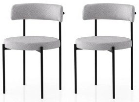 Set de scaune de sufragerie Gini Light Grey andBlack, 2 buc.