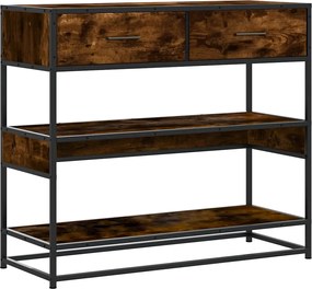 vidaXL Măsuță consolă, stejar fumuriu, 90x35x80 cm, lemn prelucrat