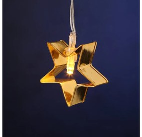 Lant luminos LED GOLD STARS 140 cm auriu