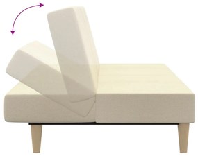 Canapea extensibila cu 2 locuri, crem, textil Crem, Fara scaunel pentru picioare Fara scaunel pentru picioare