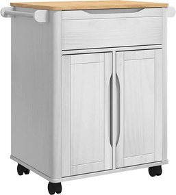 vidaXL Troler de Bucătărie FLORO Alb 72,5 x 45 x 80 cm