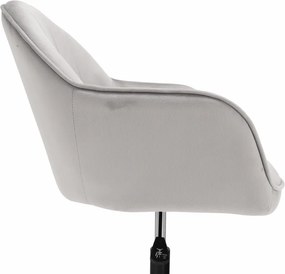 Scaun de birou, material textil din catifea gri deschis / negru, EROL