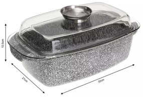 Tava de copt cu capac 4,5L Klausberg KB7365, antiaderenta, invelis marmorat