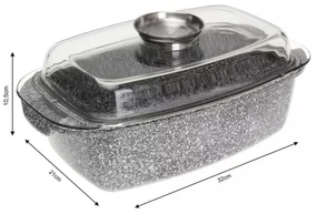 Tava de copt cu capac 4,5L Klausberg KB7365, antiaderenta, invelis marmorat