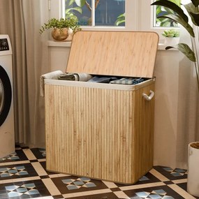 Juskys Coș de bambus Curly 150 L - natural
