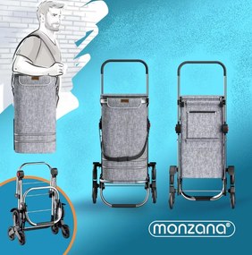 Monzana Geantă de cumpărături pe roți pentru scări COMFORT, 50L, gri