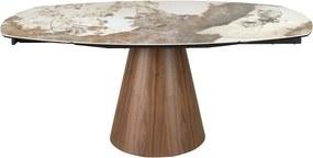 Masa extensibila design LUX Porcelain Marble 130-190cm