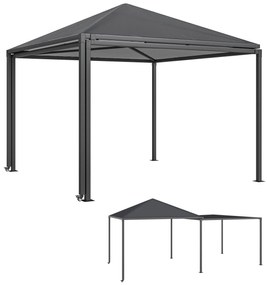 Outsunny Pavilion de Grădină Extensibil Până cu 2 Roți cu Frână, 560x295x275 cm, Gri Închis | Aosom Romania