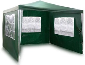 Cort pavilion de grădină  3x3 m + 3 pereți VERDE