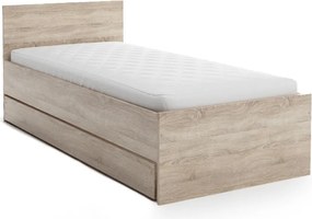 Pat ELISA 90 x 200 cm, stejar sonoma Saltea: Saltea Coco Maxi 20 cm, Somiera: cu somiera din lamele