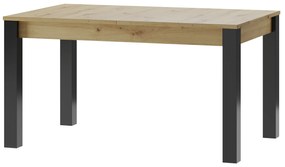 Masă sufragerie Lorren 40 (stejar artisan + negru mat) (pentru 6 până la 8 persoane). 1068170