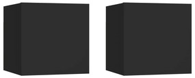 3079710 vidaXL Noptiere, 2 buc., negru, 30,5x30x30 cm, lemn prelucrat