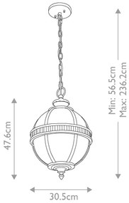 Lustră pe lanț de exterior HALLERON 3xE14/60W/230V IP44 Kichler
