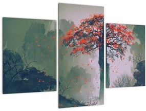 Tablou - Copacul roșu singuratic (90x60 cm)