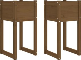 vidaXL Jardiniere, 2 buc., maro miere, 40x40x81 cm, lemn masiv de pin