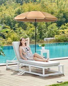 Umbrelă SOLARA, Ø160 cm, maro deschis (taupe) SongmicsHome