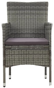 Set mobilier de gradina, 11 piese, gri, poliratan