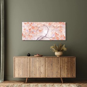 Tablou florilor de pom din coral - abstract (120x50 cm)