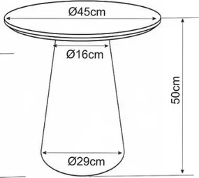 Masuta de cafea Angel nuc ø45/h50 cm