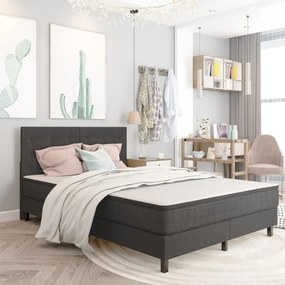 vidaXL Tăblie capitonată, gri închis, 140 x 200 cm, material textil