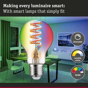 Bec LED RGBW dimabil FILAMENT E27/6,3W/230V 2200-6500K - Paulmann 29156