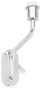 Aplica cu reader LED pe stanga design elegant ETERNA crom/alb