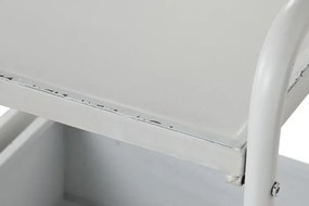 Cuier vintage de hol din metal, finisaj alb antichizat, 110×36×186 cm, „Merej"