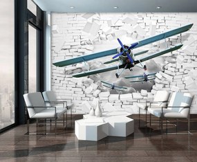 Fototapet - Avionul zboară din perete 3D (152,5x104 cm), în 8 de alte dimensiuni noi